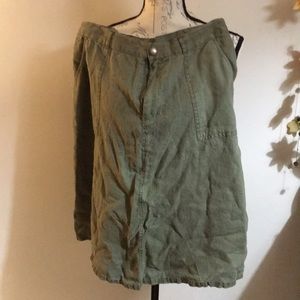Olive cotton skirt